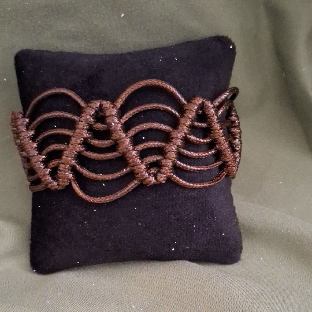 Women Or Men Brown Woven Pull String Bracelet